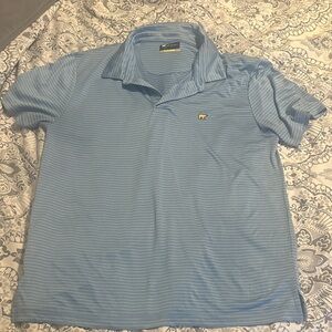 Men's Light Blue Striped Polo Shirt